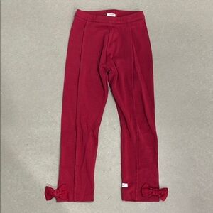 Ruffle Butts Size 5 Red Leggings with Bow Accents